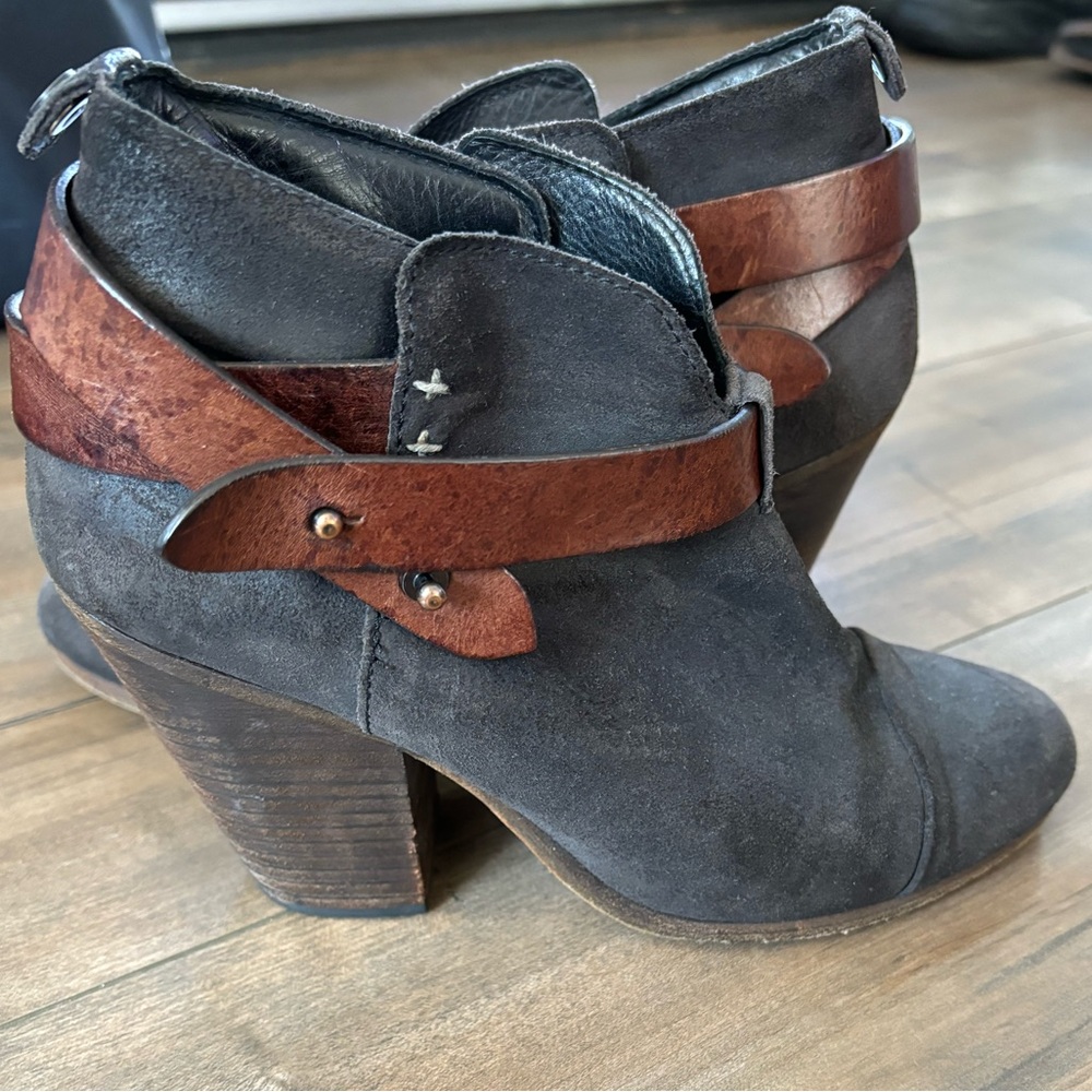 Rag & Bone Black and Brown Leather Ankle Booties